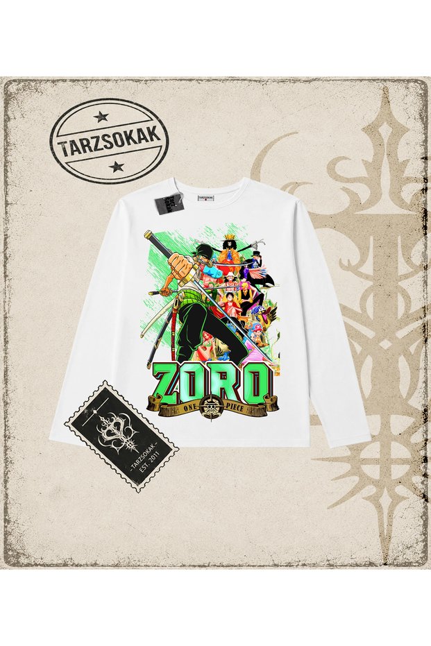 One Piece Anime Characters Biskilet Collar Long Sleeve White