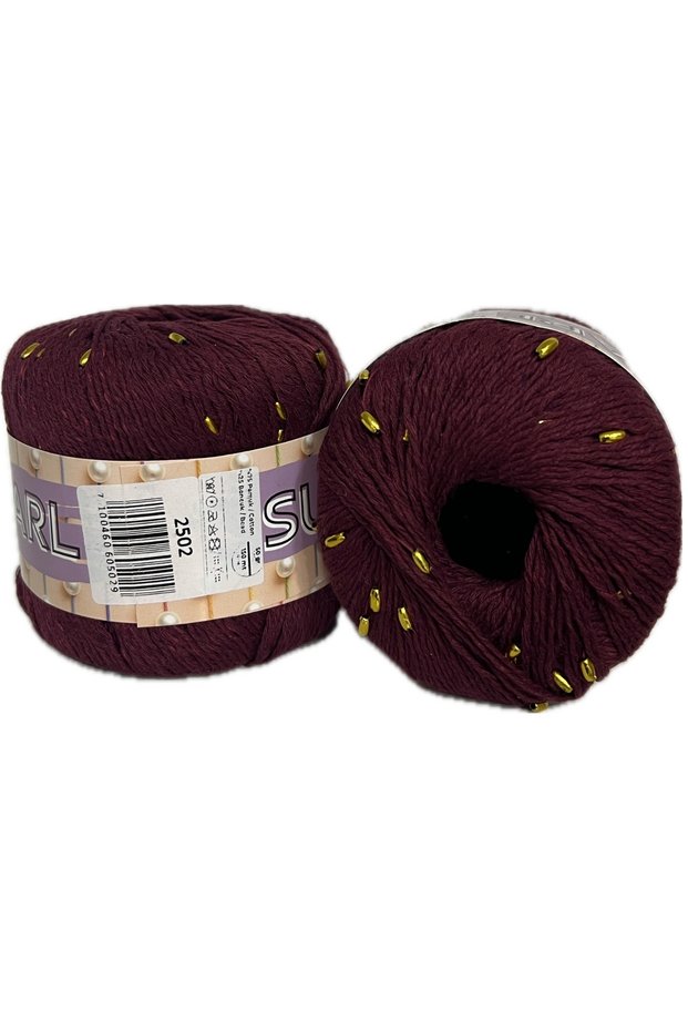 Sultan Beaded String Series Pullim and Pearl Series Bandana Beanie Blouse String 1 Piece 50 Grams 100 Meters (Color: 2502Beaded)