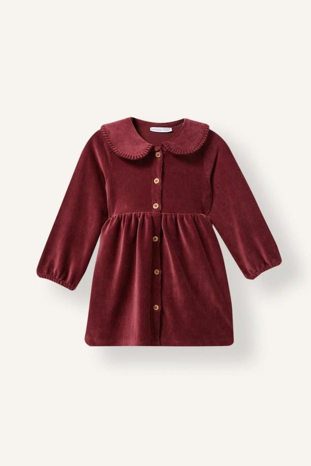 Baby Girl's Velvet Dress with Collar (26 Wn)