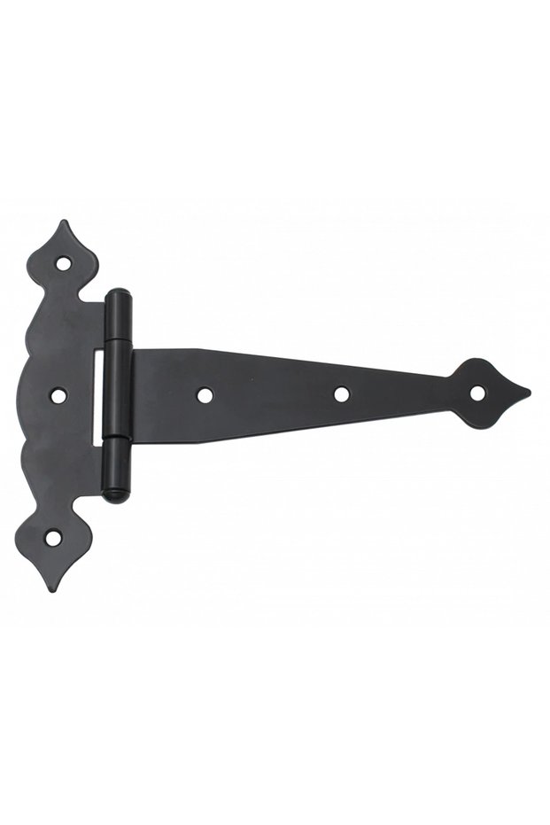 Rustic ornamental hinge T-type, 150 mm, black,