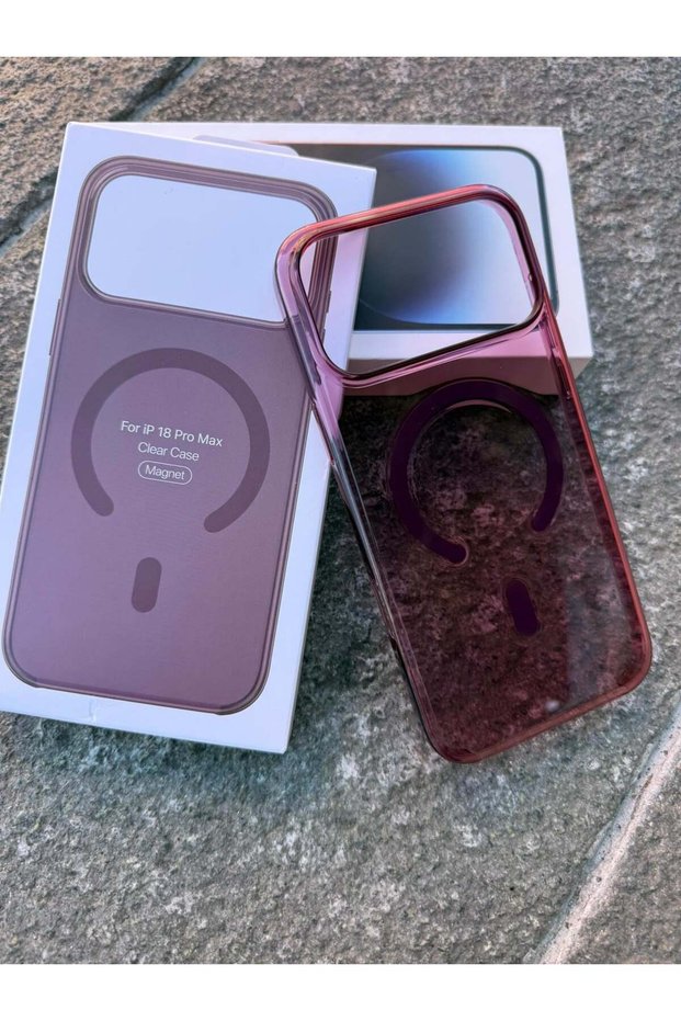 Apple iPhone 18 Pro Max Compatible Claret Red Elagance Premium M-Safe Animated Case