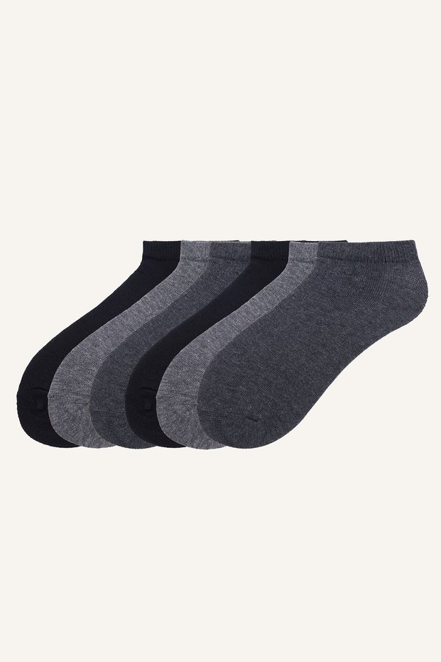 5-Piece Cotton Melange Detailed Medium Booties Socks for Boys I2966A8Ns