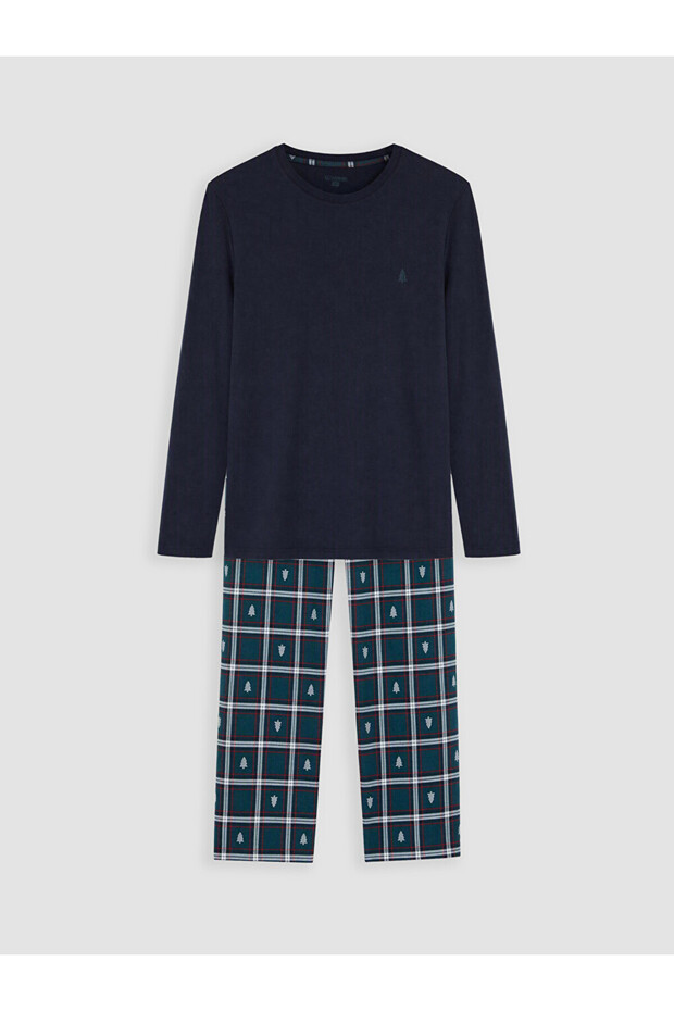 Green Christmas Themed Men's Pajama Set