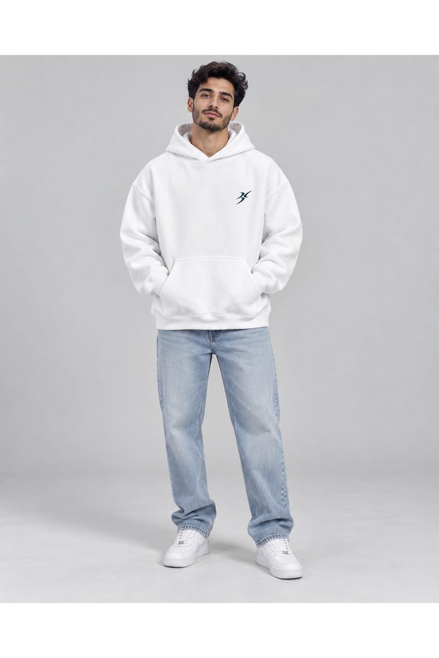 Icon Unisex 3 Thread Thick Fabric Hooded Hoodie Sweatshirt Oversize