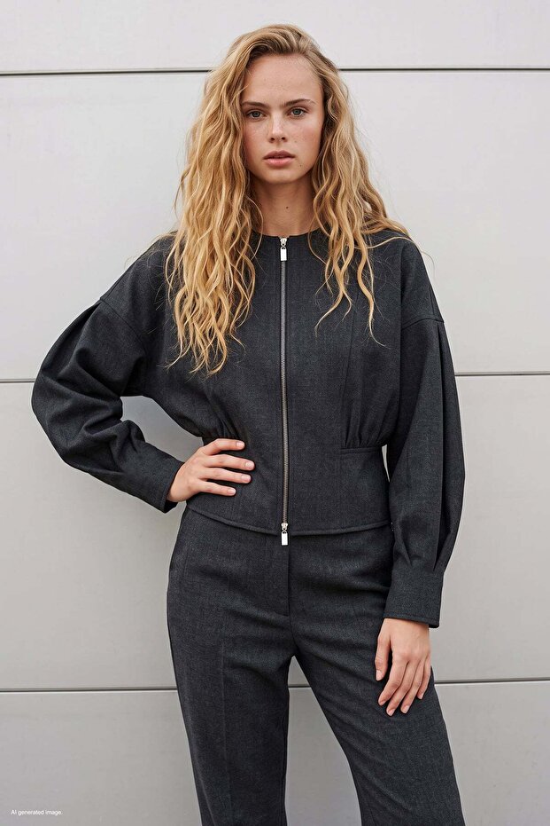Zippered Jacket - Anthracite
