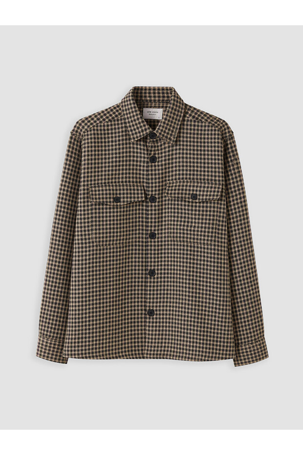 Rmz Gi̇yi̇m Farki̇yla Checkered Embroidered Men's Lumberjack Shirt Jacket