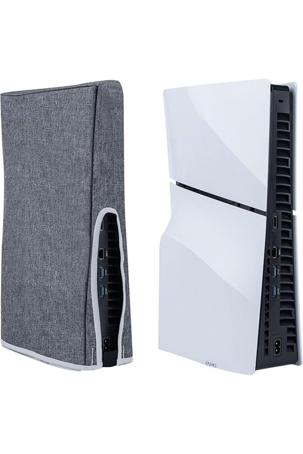 غطاء واقي عمودي من الغبار لجهاز PS5 Slim فقط، غلاف حماية دقيق القطع مضاد للخدوش