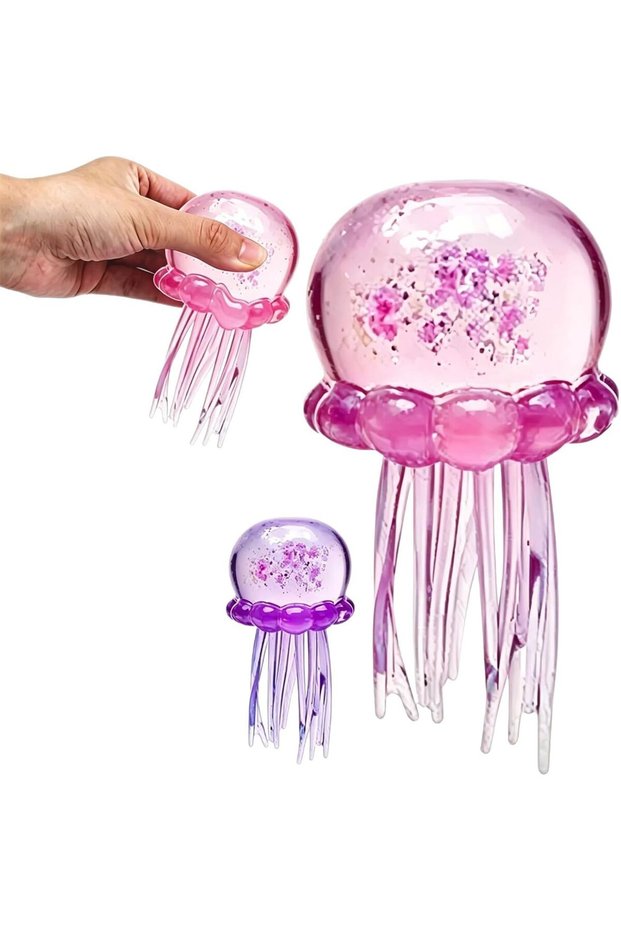 2PC Random Color Jellyfish Squishy, Jellyfish Design Squeeze Stress Ball,Squeeze Toys for Anxiety and Stress Relief, Party, Gifts for Kids 3+