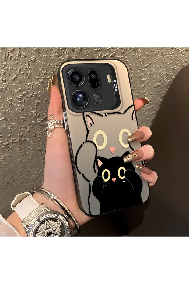 Oppo Find X9 Pro 5g Compatible Simple Striped Cute Black Cat Impact Wear-Resistant Art Print