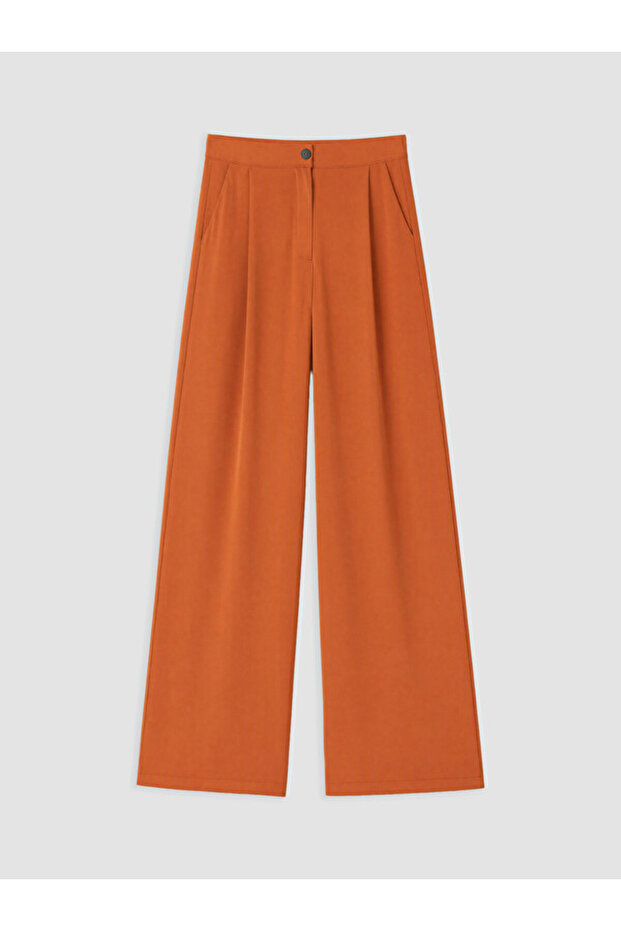 Wide-Legged Pleated Women's Fabric Trousers for Style Enthusiasts from Uzg Store