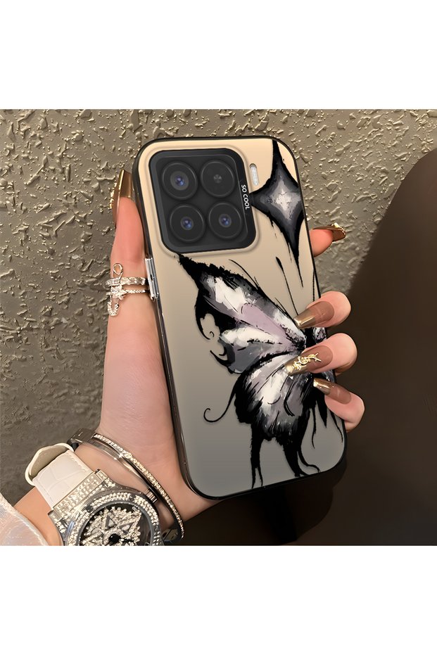 Mi 15 5g Compatible Cool Ink Pink White Butterfly Star Simple Style Shock Absorbing