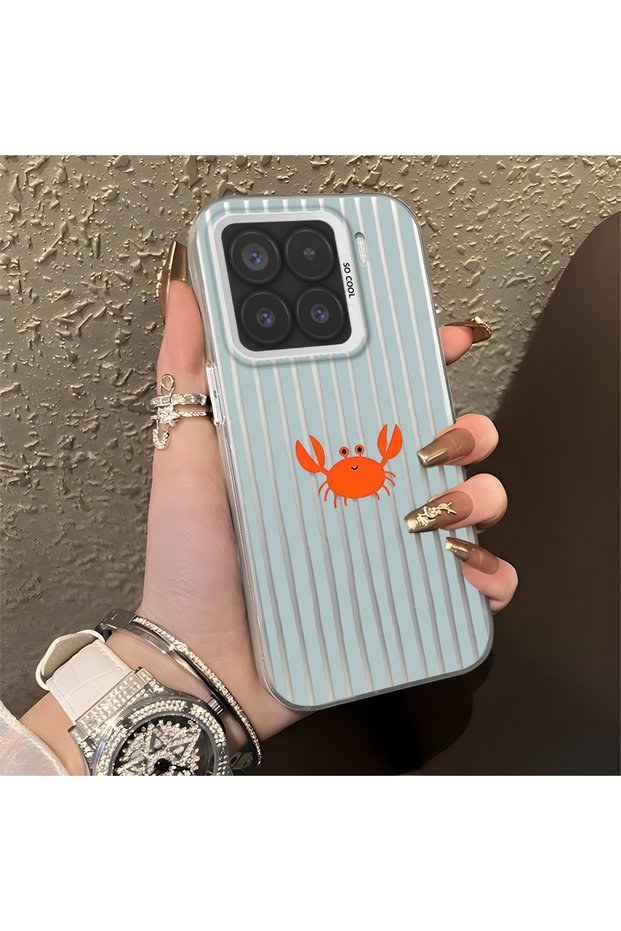Mi 15 5g Compatible Simple Striped Cartoon Little Red Crab Shockproof Drawing
