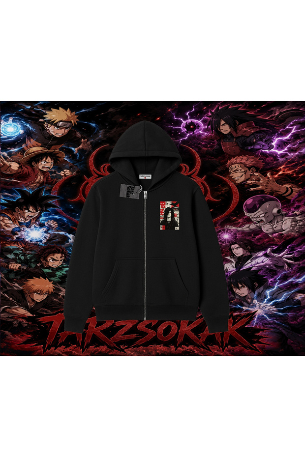 Madara Uchiha Naruto Anime Character Oversize Unisex Cardigan & Jacket Zippered Sweatshirt White