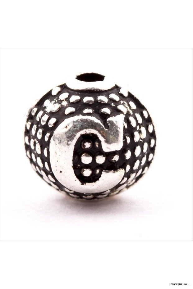 Zngzrmll 8 mm Metal Letter - Metal Prayer Beads Letter (110844) - C