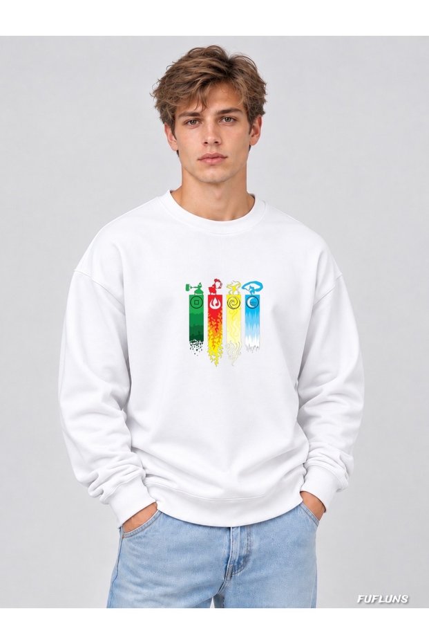 Element Printed Oversized Men's Crewneck Sweatshirt