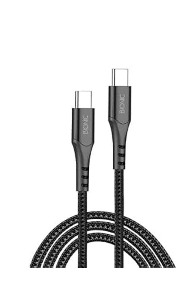 كابل شحن سريع BIONIC 45W من نوع USB-C إلى USB-C [1 متر]، عالي السرعة يدعم PD 3.0 و PPS، مصنوع من النايلون المضفر