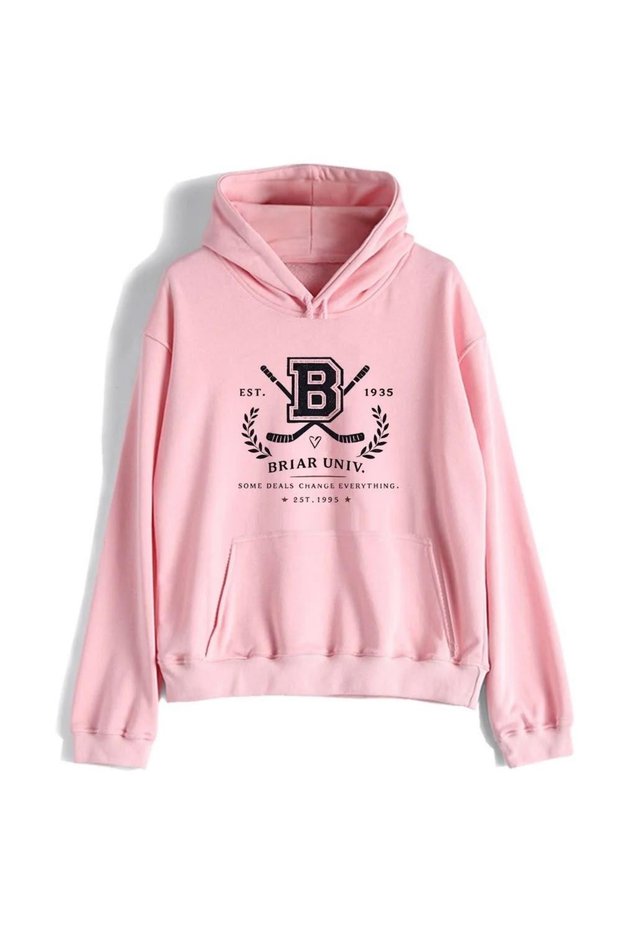Off Campus Briar University Printed Cotton 3 Thread Threaded Oversize Sweatshirt