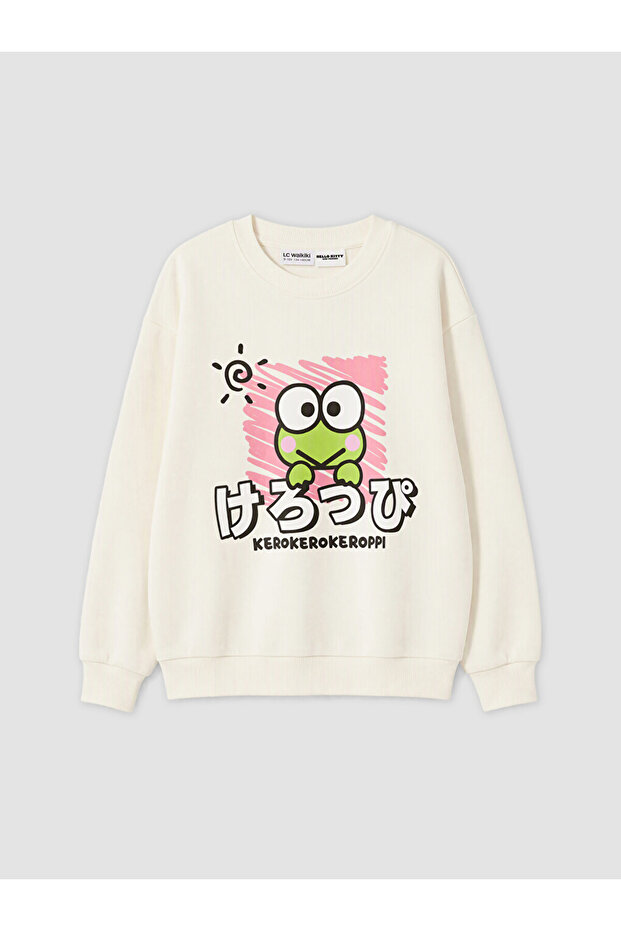 Rmz Gi̇yi̇m Farkiyla Kerokerokeroppi Printed Girls' Thick Sweatshirt
