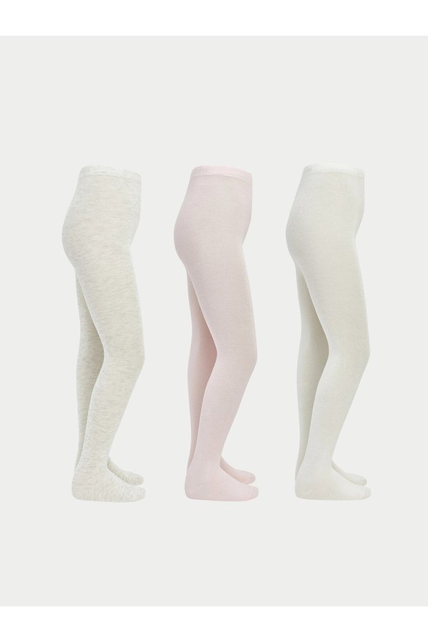 Lcw Kids Pink Girls' Pantyhose 3-Piece Set