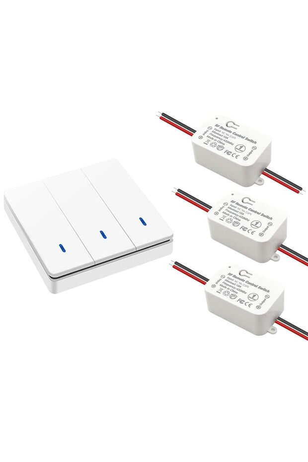 مفتاح إضاءة لاسلكي 86 لوحة حائط RF مفتاح أمان ومستقبل تحكم بقدرة 10 أمبير تيار متردد 220 فولت 85-250 فولت.