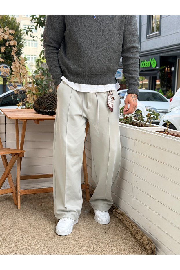 Modal Accessory Detailed Green Baggy Tracksuit Gray 5137