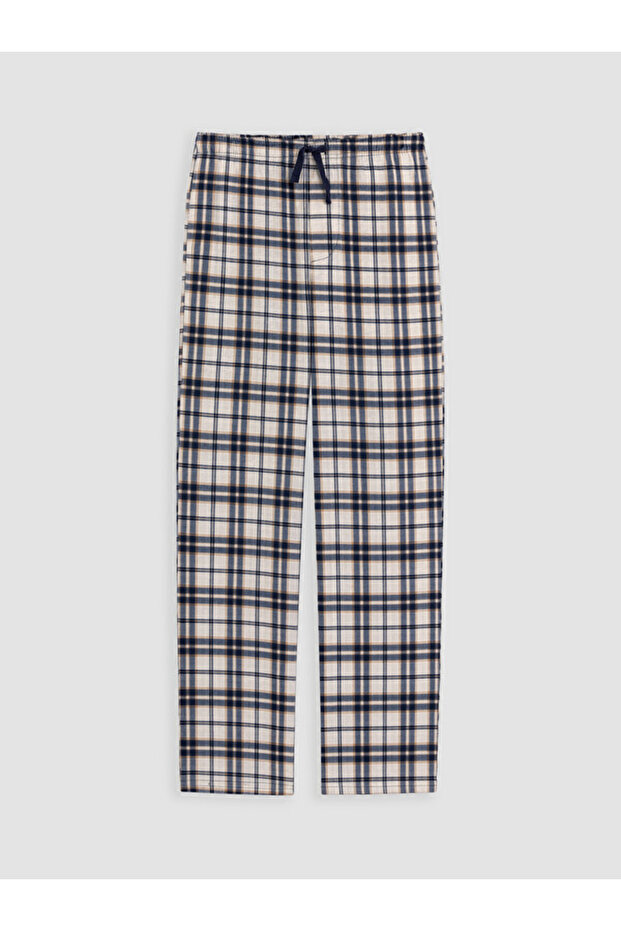 Rmz Gi̇yi̇m Farki̇lya Checkered Embroidered Men's Pajama Bottoms