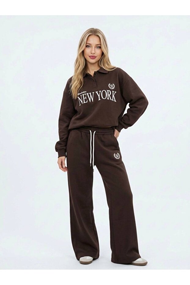 New York Classic 3 Threaded Embroidered Tracksuit Set