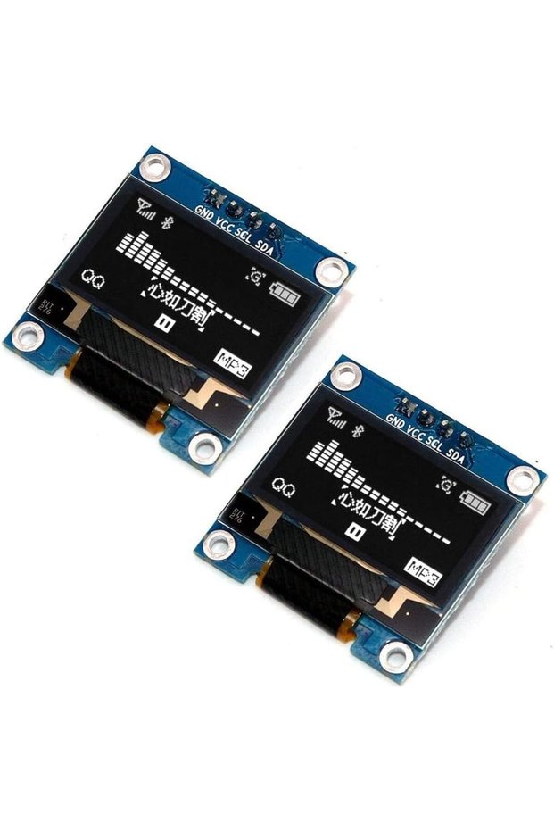 قطعتان من لوحة عرض OLED مقاس 0.96 بوصة بتقنية I2C IIC SPI Serial 128x64 مع رؤوس دبابيس توصيل لأردوينو - أبيض