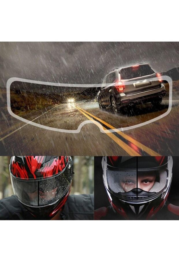 Motorcycle Helmet Anti-Fog Film for Fog and Rain, Transparent and Waterproof, Easy to Apply