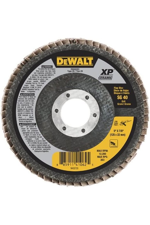 قرص تجليخ سيراميك DWA8283 40G T29 XP، مقاس 5 بوصة × 7/8 بوصة