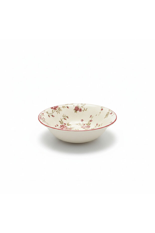 Floral Ceramic Cereal Bowl Cream - 6.2 Inch