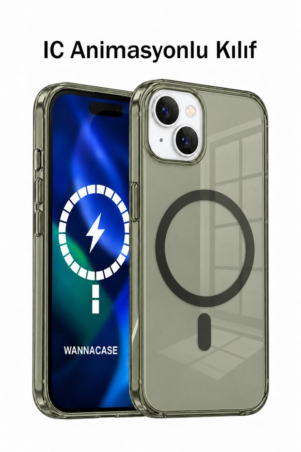 iPhone 15 (Ic) Animated Magsafe Supported Transparent Hard Mica Slim Fit Phone Case