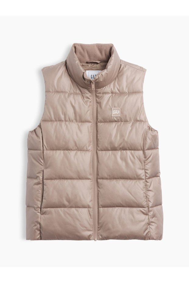 V-Frch Logo Lw Puffer Vest Women's Beige Vest 910105008