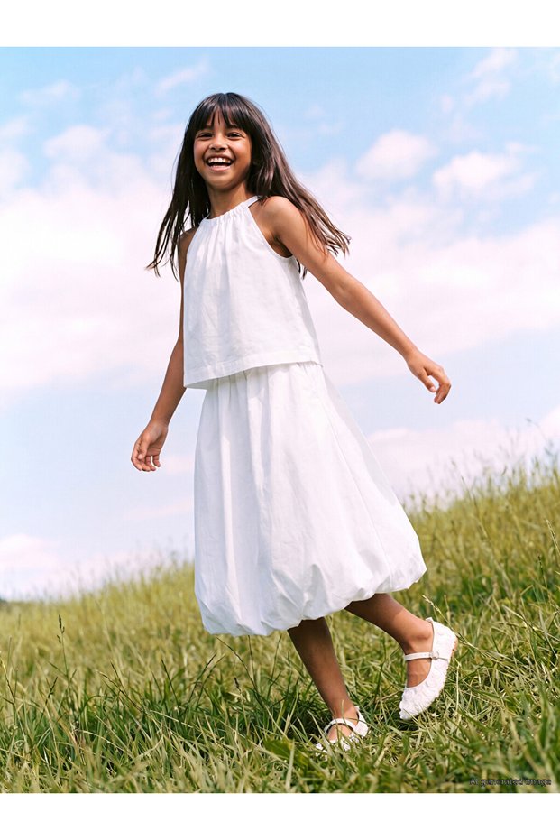 Girl's Elastic Waist Balloon Skirt
