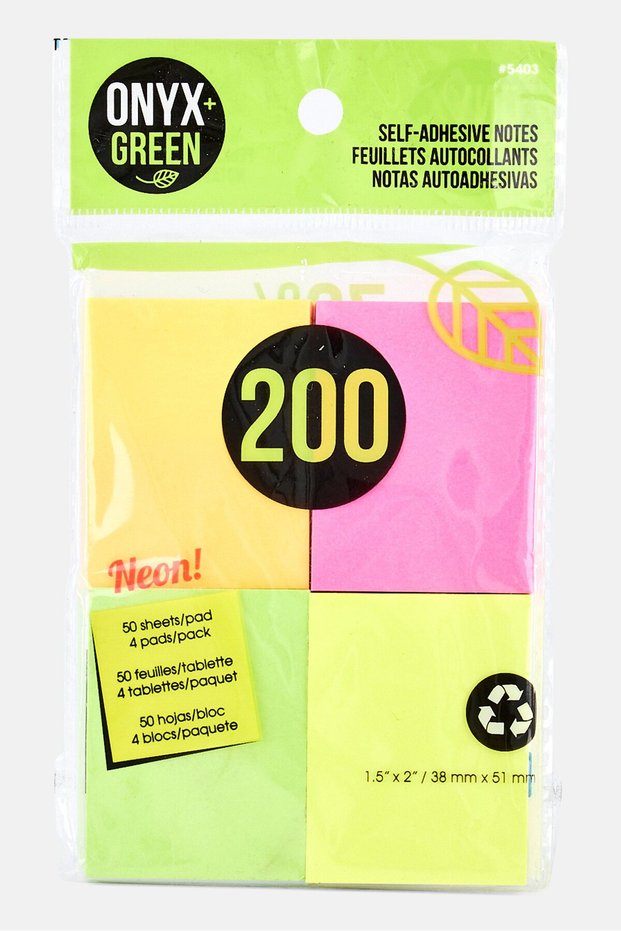 200 Sheets Self-Adhesive Notes, Multicolor
