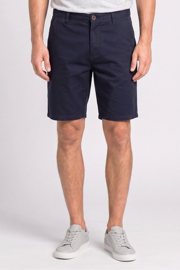 Men Solid Chino Shorts, Navy
