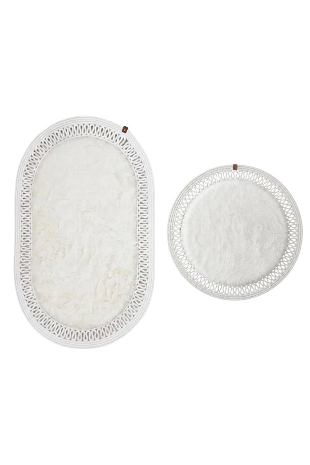 Eclipse Series Plush Textured Jute Framed 2-Piece Floor Mat Set - Non-Slip Base