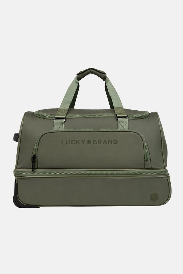 Men Brand Logo Rolling Duffle Bag, Green