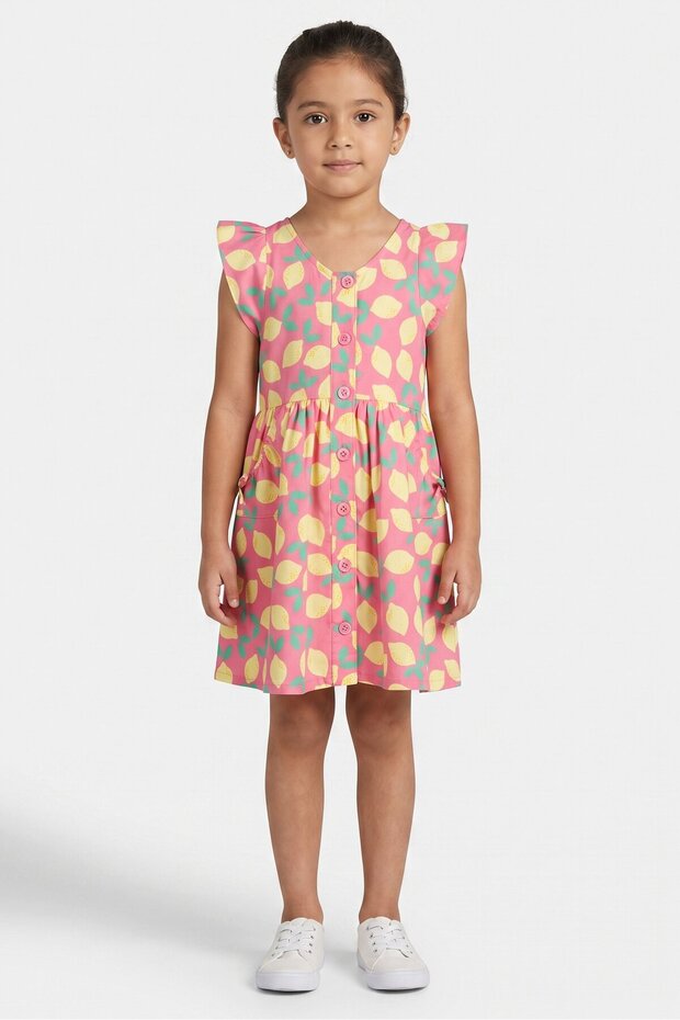 Kids Girl Floral Print Dress, Multicolor
