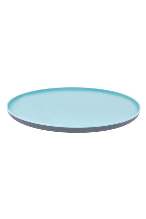 Turquoise Grey Plastic Flat Plate 25cm