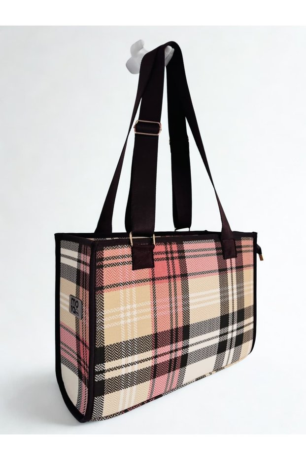 Brown Burgundy Plaid/ Brown Carrying Bag Single