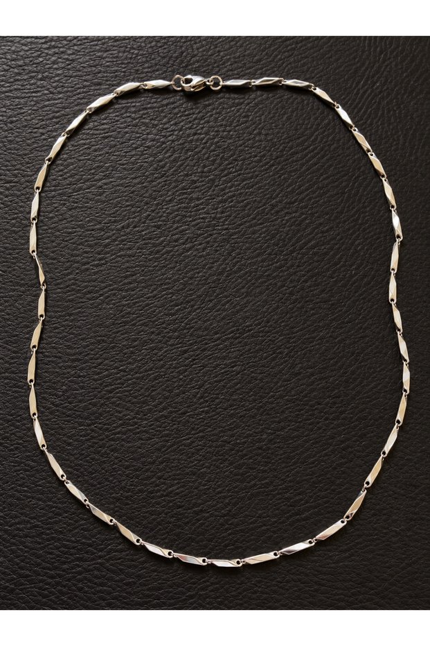 Stainless steel tarnish-resistant classic steel necklace with steel chain