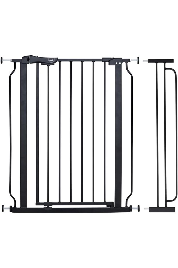 Secura Baby Safety gate 76-80cm with 20cm extension,Auto lock barrier-Extra Wide metal guard - Child safety and pet protection--Perfect fit-adjustable width-Ideal for stair Case – Black