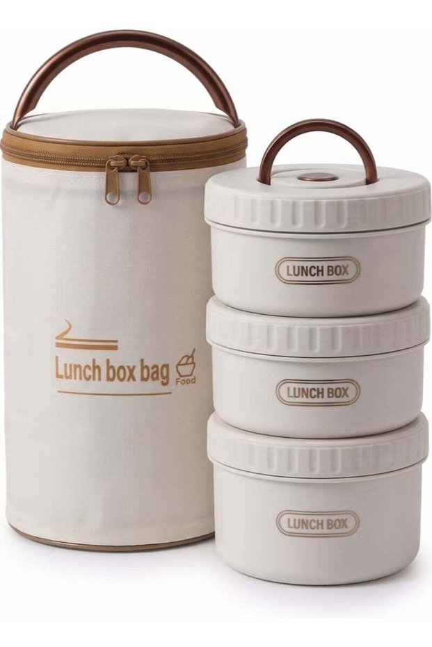 3-Tier Stainless Steel Lunch Box with Insulated Carry Bag, Leakproof Stackable Bento Food Container