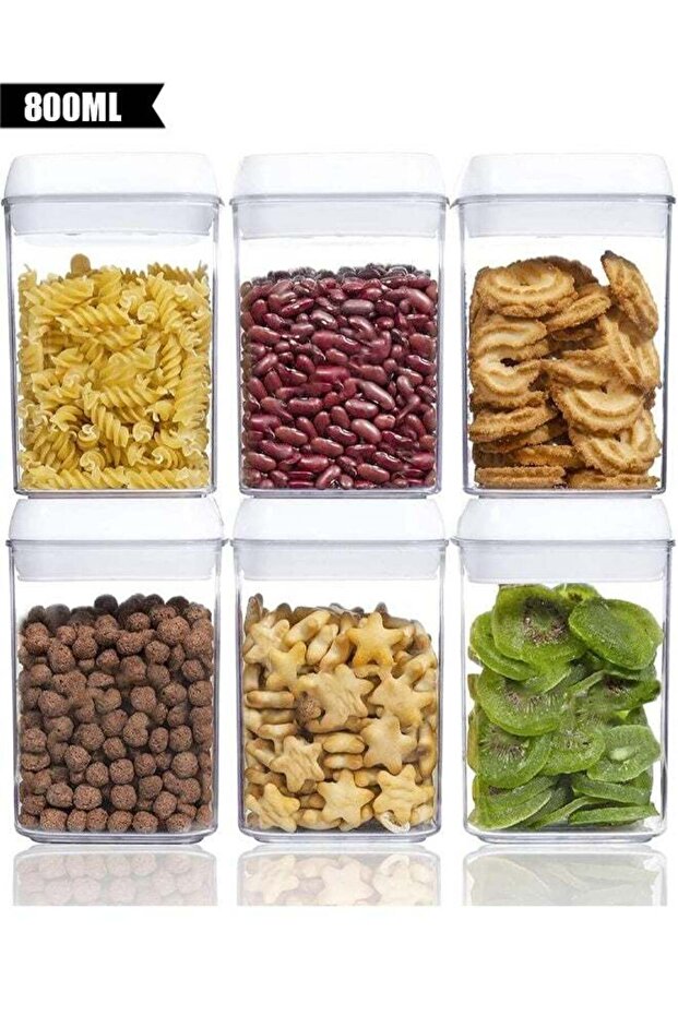 Airtight Food Storage Containers Set with Lock Lids Pantry Organization Plastic Storage Jar Storage