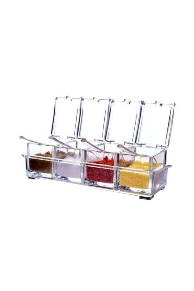 4-Piece Acrylic Spice Container Clear