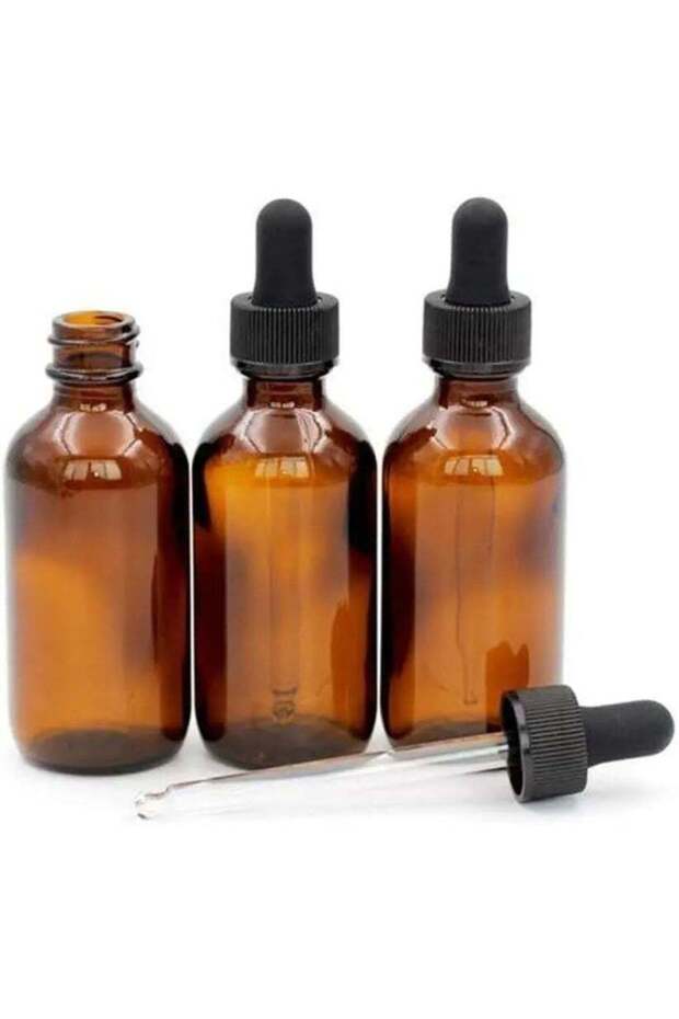 3-Pack 30ml Amber Dropper Bottles (1 oz) with Glass Eye Droppers — Refillable UV-Protective Glass B