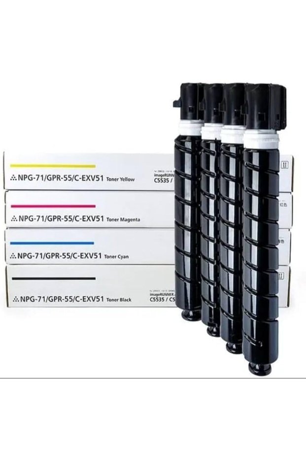 NPG-71 GPR-55 C-EXV51 (Black Cyan Magenta Yellow) Full Color Set Toner Cartridge Is Compatible with Canon IMAGERUNNER ADVANCE C5535, ADVANCE 5535I ADVANCE C5540I ADVANCE C5550I ADVANCE C5560I