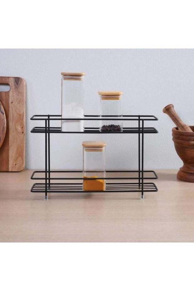 Essentials 2-Tier Spice Rack 33x8x22cm - Black - 203TKU9900011