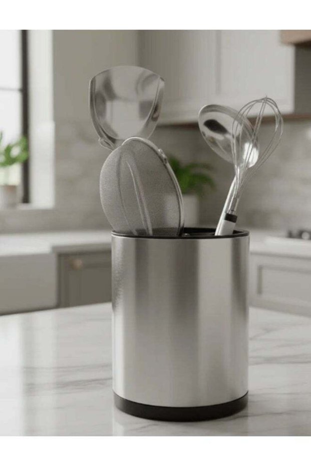AKDC Premium Stainless Steel Kitchen Utensil Holder for Spoons, Spatulas & Tools – Tall, Stable & R